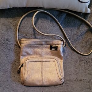 Tignanello Faux Golden Tan Leather Crossbody Bag